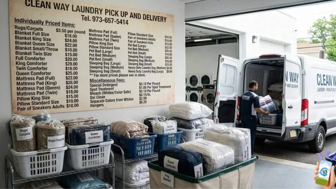 Clean Way Laundry staff providing residential laundry pickup and drop-off service in New Jersey