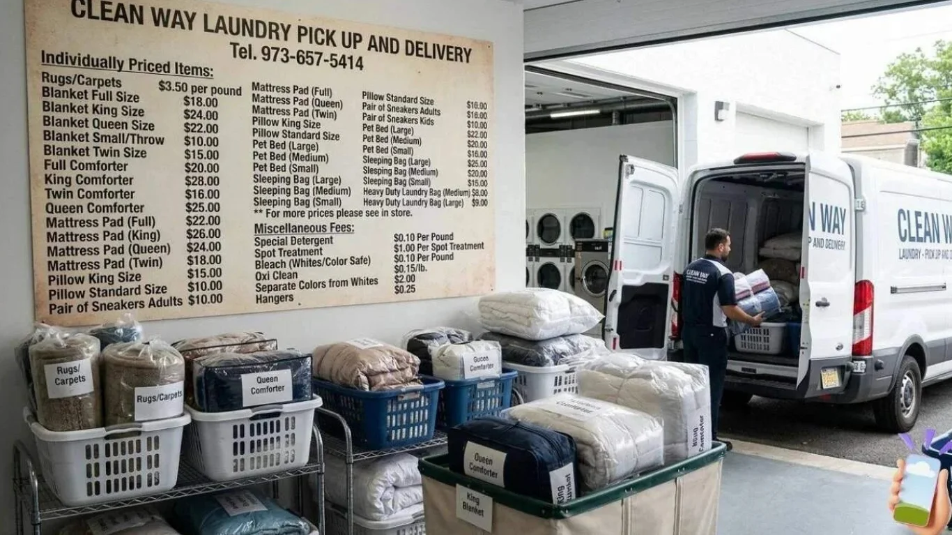 Clean Way Laundry Man Handling Pick Up Delivery